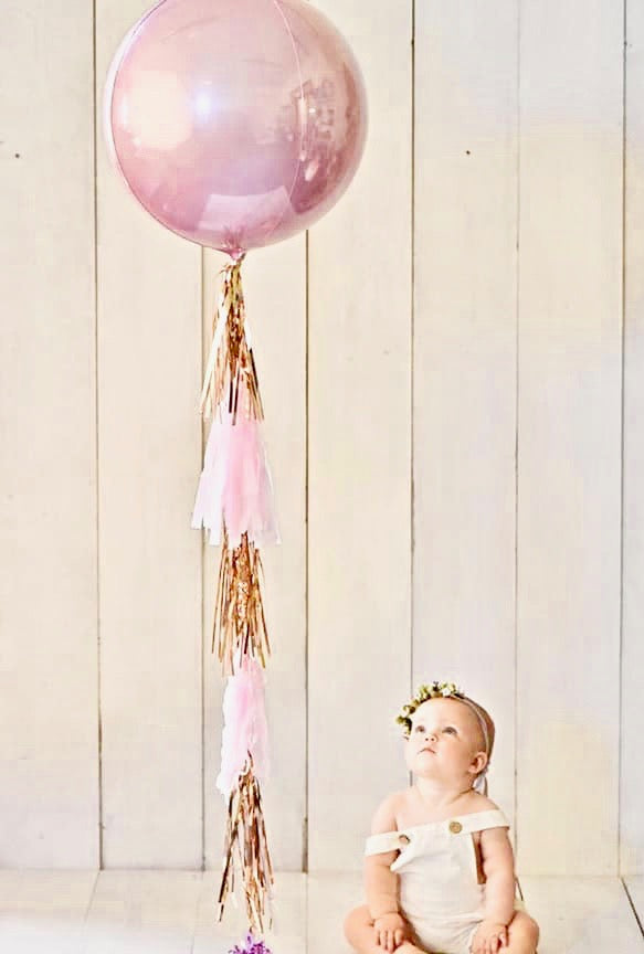 Orbz pastel pink foil balloon in round shape for elegant party decoration