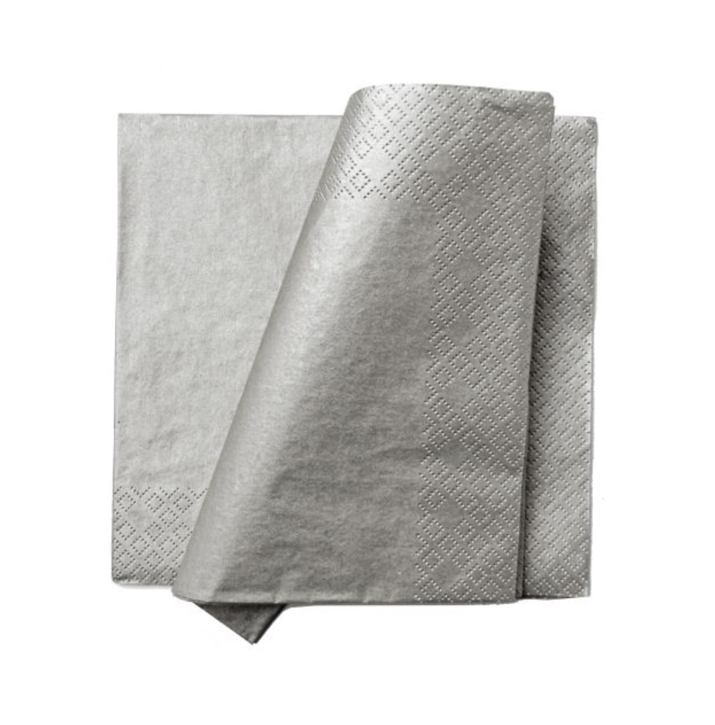 Napkins 3 Layers Silver Metallic - SP33-1-018ME