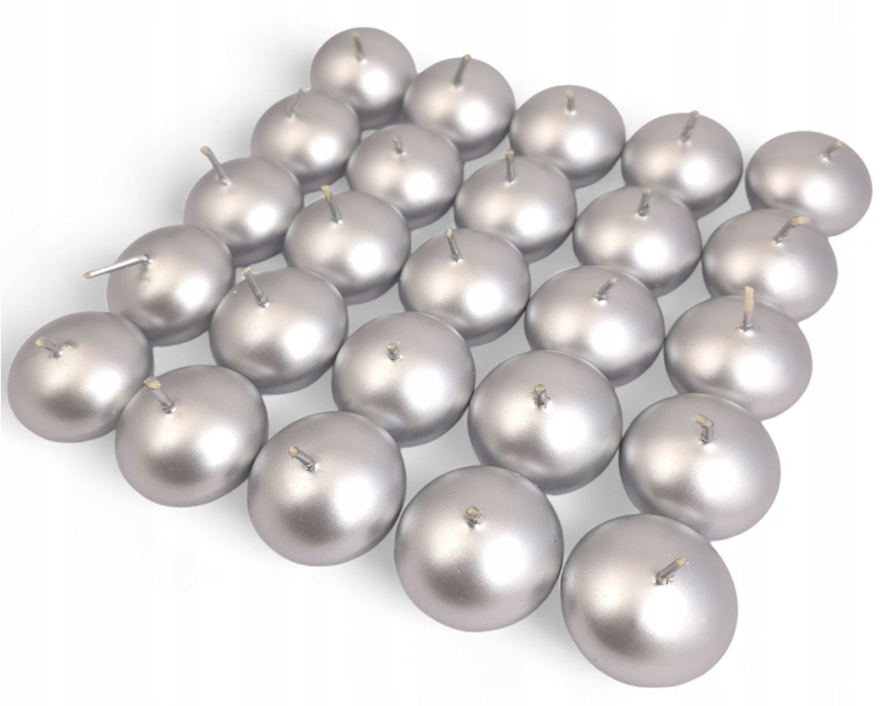 Floating Candle Disc Metallic Silver - SDMET40-018-OP