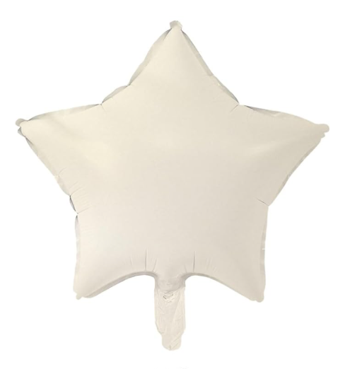 Latte star balloon size reference, 18 inches, smooth foil finish