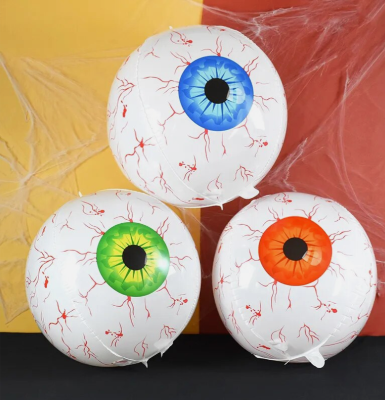"Creepy eyeball balloon green iris Halloween party decor"