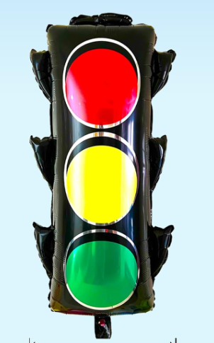 "Traffic Light foil balloon 31 x 23 inch for racing or construction themed party decoration"
