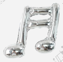 Silver double music note foil balloon 19 in for party decorations