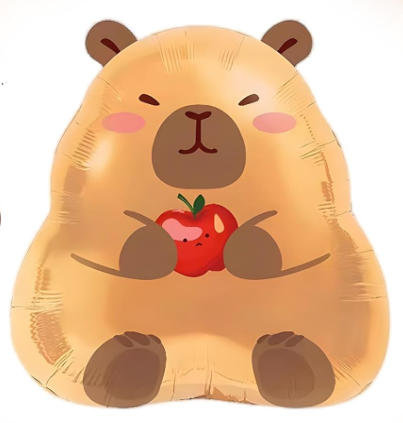 "Cute Capybara Balloon 22 in foil animal party decoration"