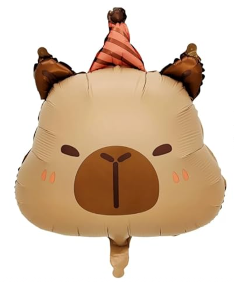"Cute Capybara Head Balloon 24 in foil animal party decoration"