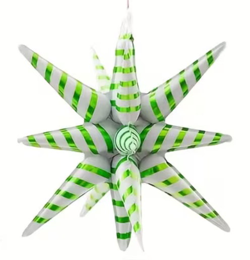green and white striped starburst balloon 22 inch