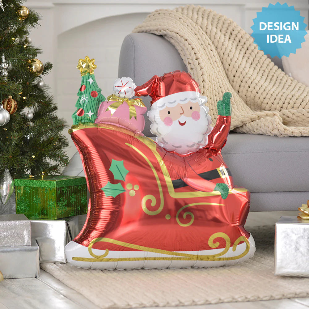 Starry Night Santa Christmas foil balloon Anagram SuperShape 23 x 27 inches