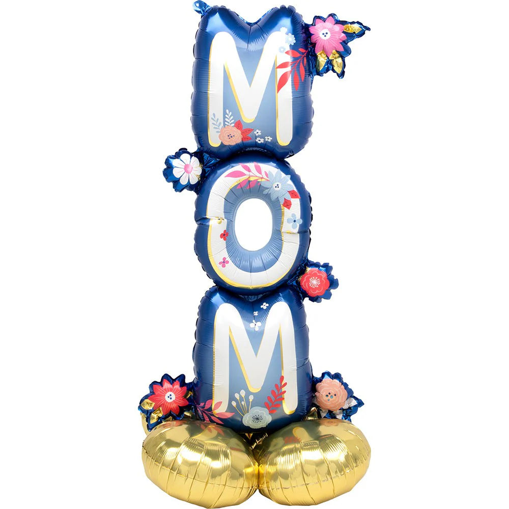 Tall MOM floral balloon display, Airloonz foil balloon for Mother’s Day