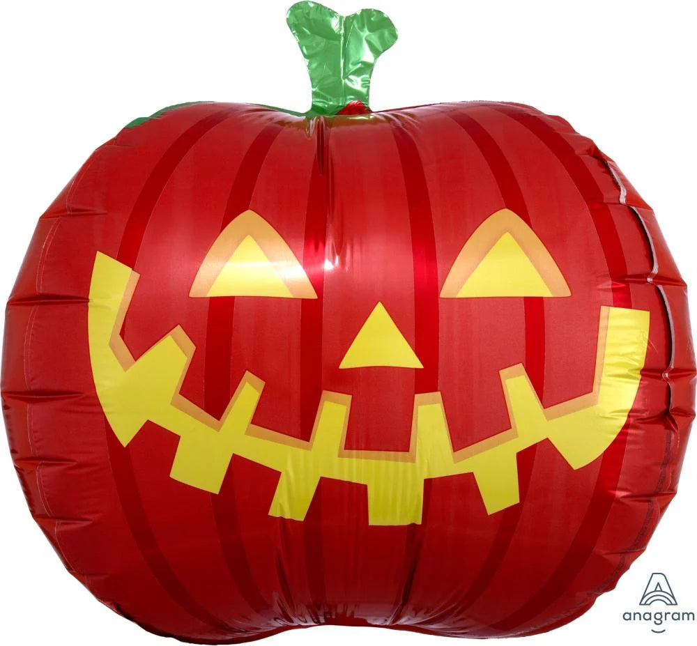 "Pumpkin 18 inch UltraShape foil balloon with jack-o’-lantern face by Anagram"
