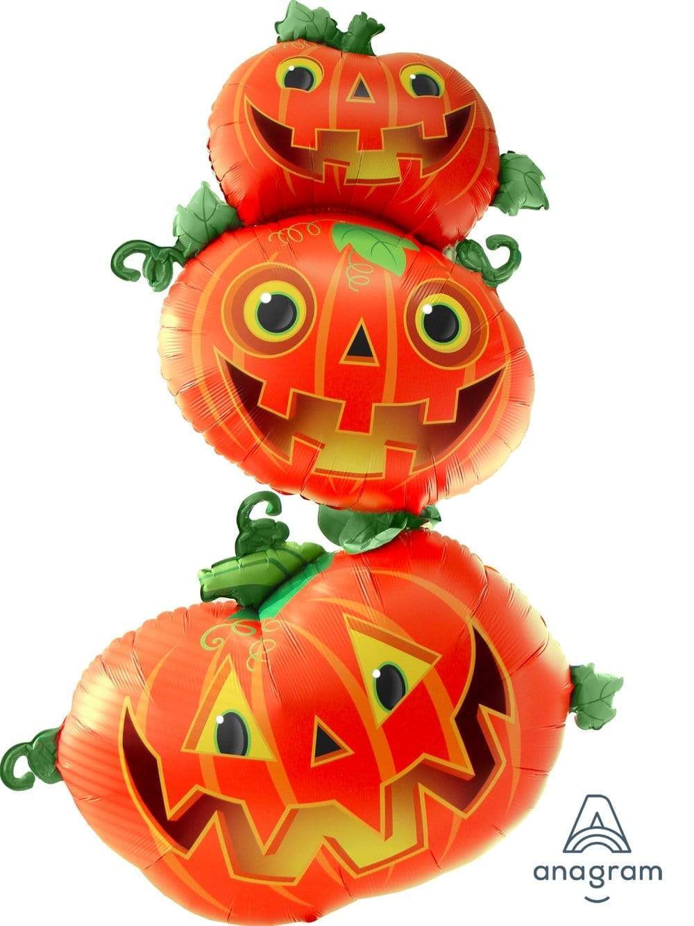 "Stacking Pumpkins foil balloon 40x61 inch Anagram Halloween jack-o’-lantern decoration"