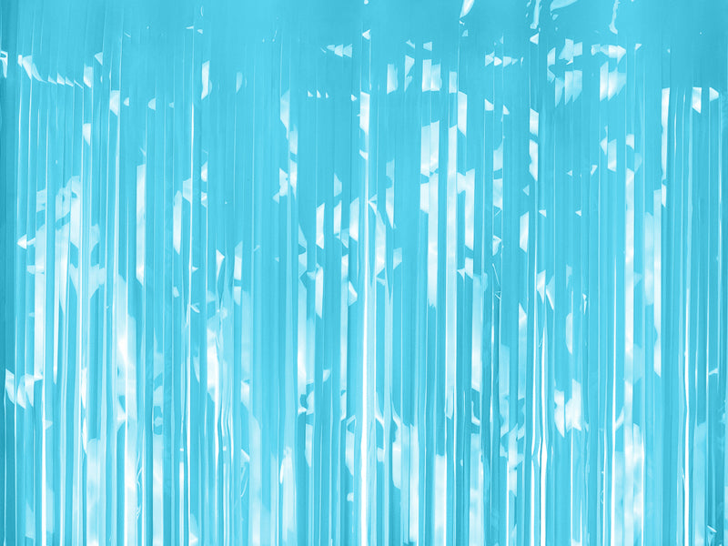 Light Sky-Blue Fringe Curtain Backdrop for Parties 100×200 cm (39.4×78.7 in)