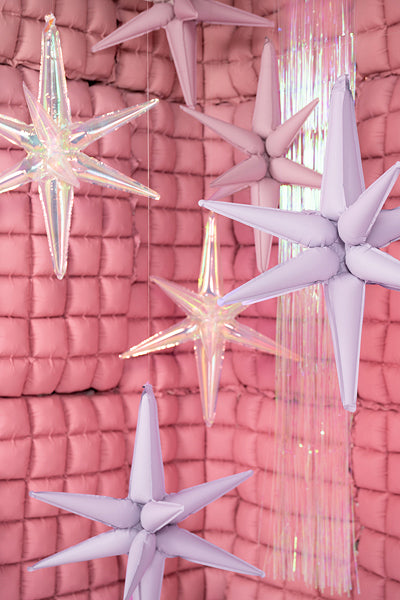 Pink ombre foil balloon curtain – elegant party photo backdrop by Funny Balloons