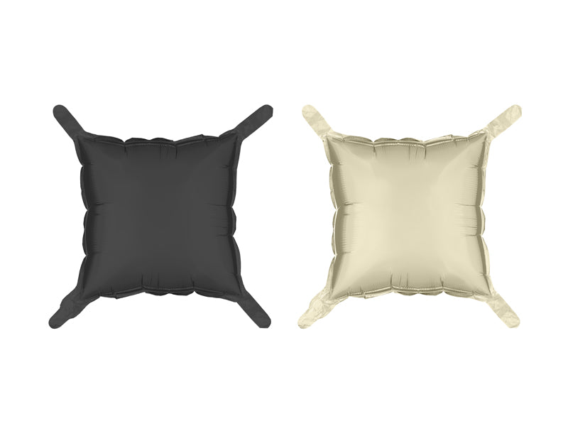 Black and Beige Double-Sided Foil Square Balloon 15.7×15.7 in