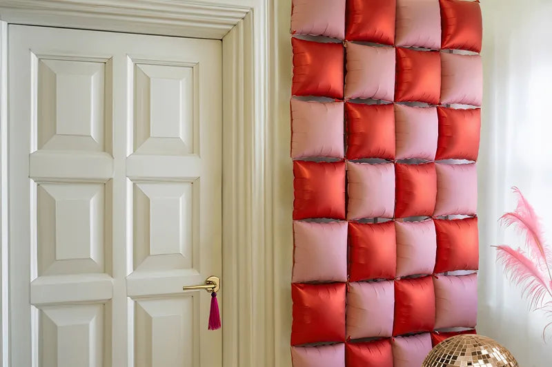 Foil Balloon Curtain Double-Sided Square pink-Red - FB242-2