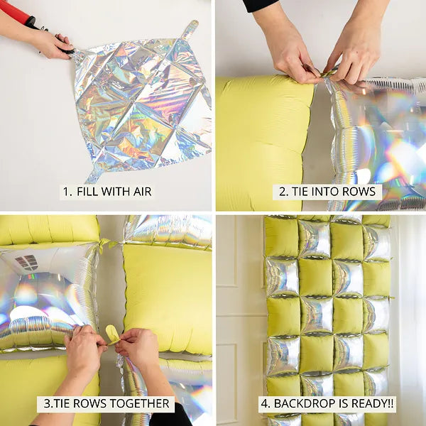 Foil Balloon Curtain Double-Sided Square Dusty Rose - FB242-4-081BR