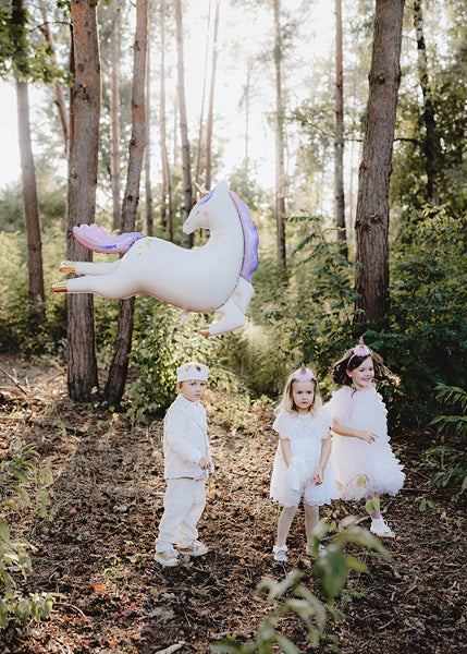 Foil balloon unicorn pastel colors with gold accents