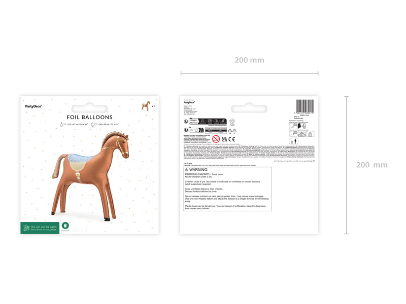 Foil Balloon Horse brown party decoration