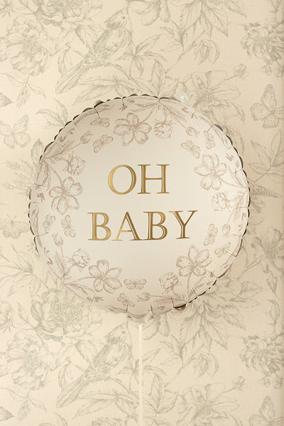 Foil balloon disc Oh Baby round gold lettering for baby shower