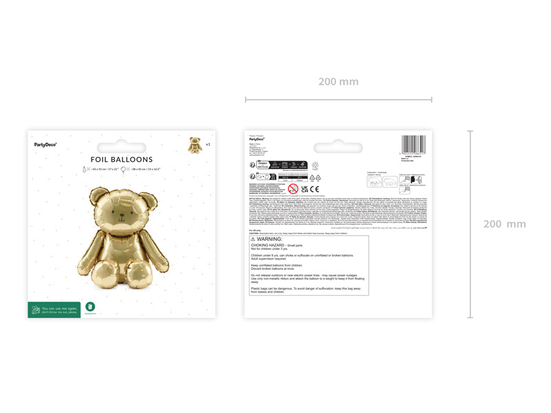 Golden Foil Balloon Bear for party decoration