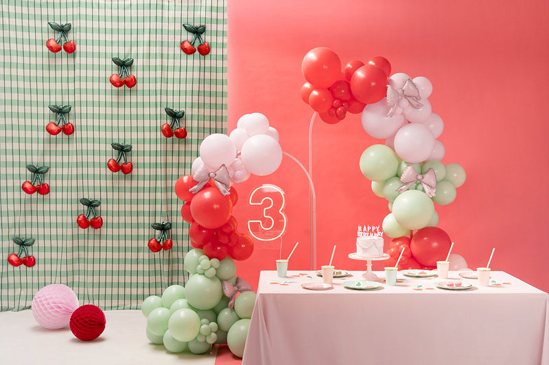 Foil cherry balloons for garlands and party decorations