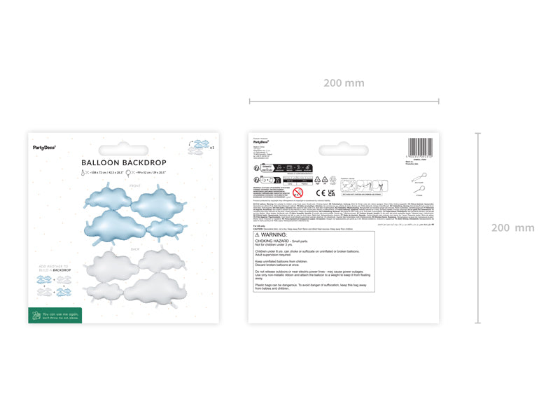 Double-sided foil balloon cloud backdrop decoration