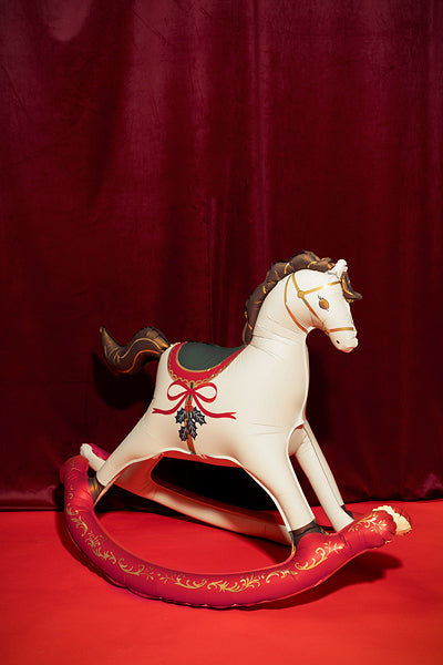 Foil Balloon Christmas Rocking Horse for holiday party decoration