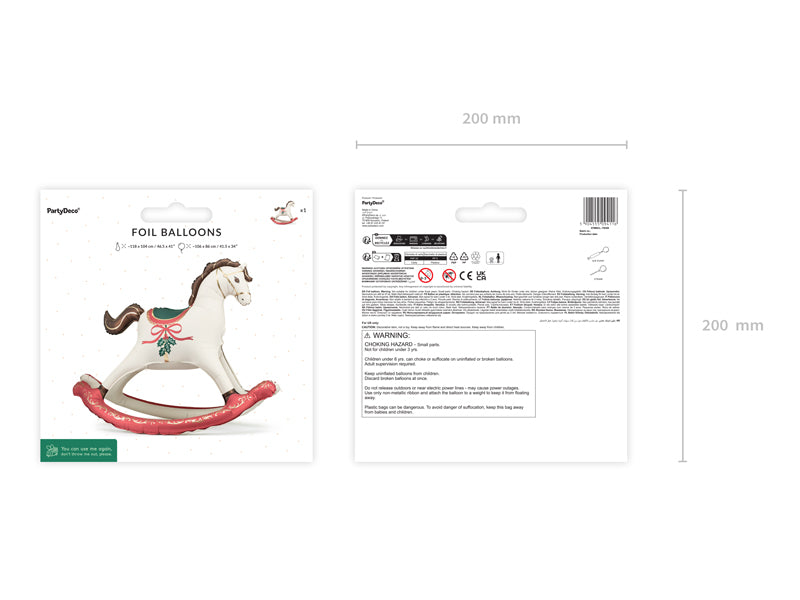 Foil Balloon Christmas Rocking Horse for holiday party decoration