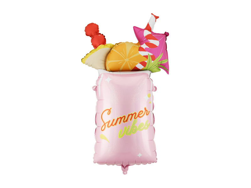 Pink Cocktail Foil Balloon - 79 cm | Summer Vibes Party Decor