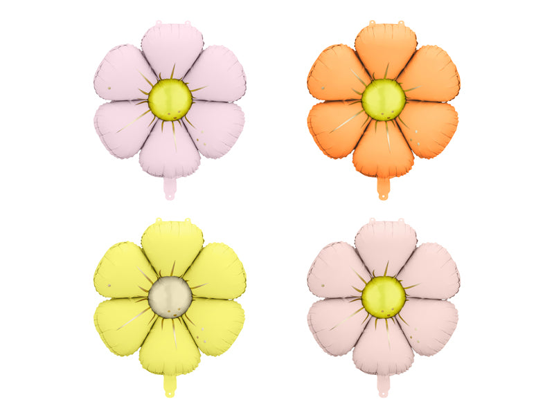 Daisy flower foil balloons set pastel colors