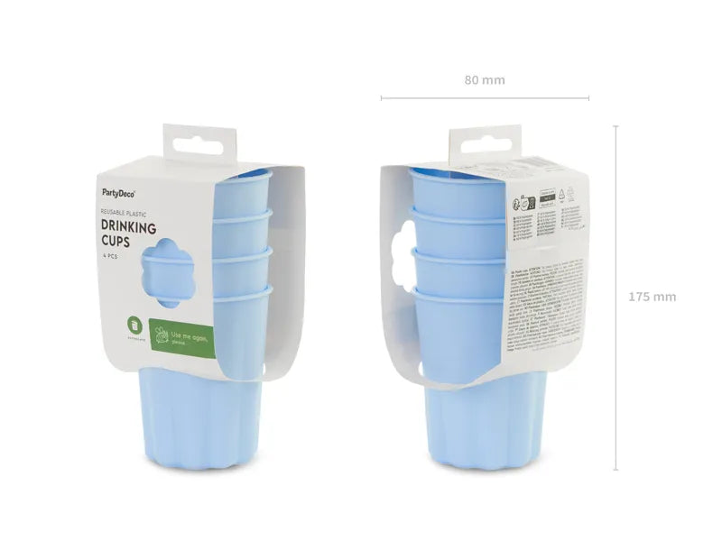 Plastic Cups Frill Light Blue - KPL1-011