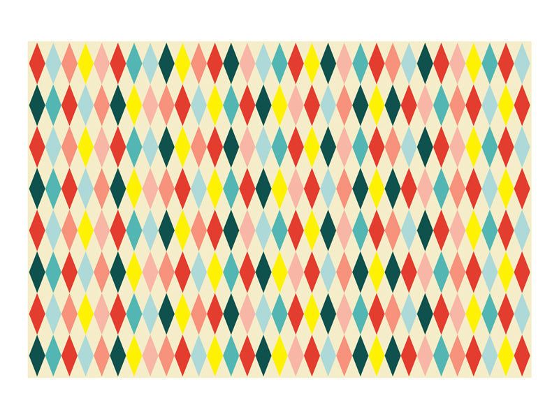 Colorful paper tablecloth with diamond pattern for circus and party table decoration