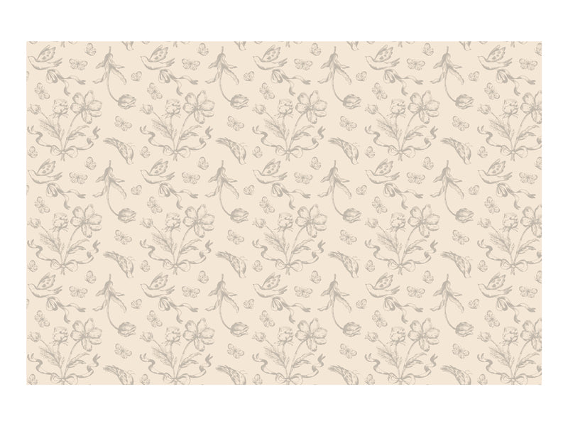 Beige tablecloth with elegant floral print