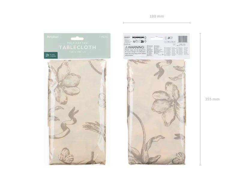 Tablecloth Beige Flowers - OBS3