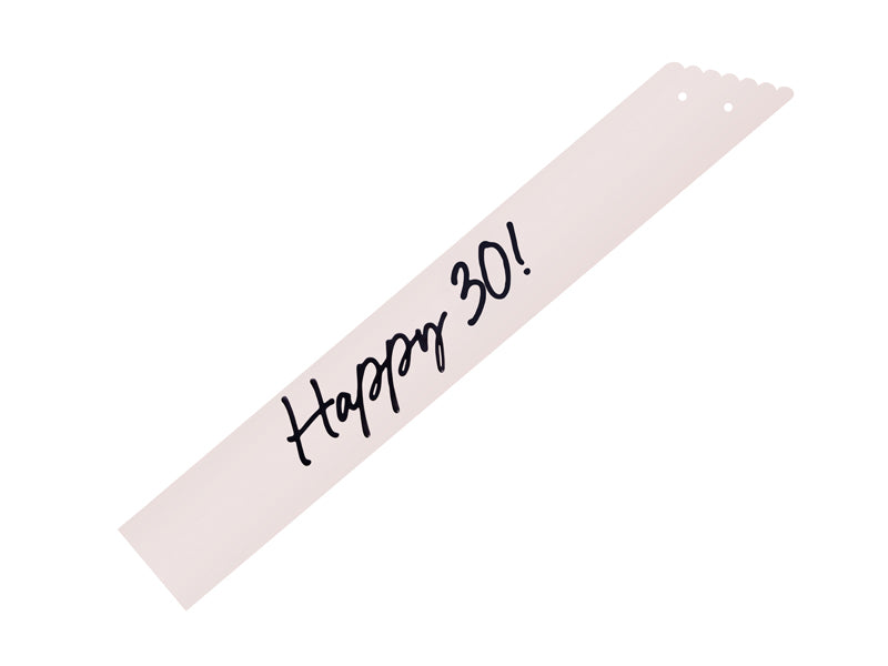 Happy 30 birthday sash in beige with black lettering