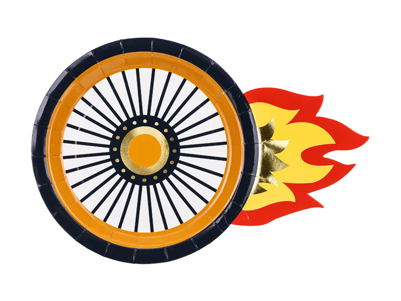 Flaming Wheel Disposable Party Plates – 6-Pack, 10.4×7″ – Funny ...