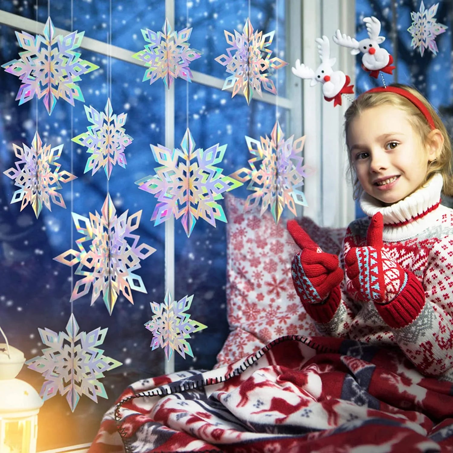 Hanging Decoration Snowflakes Iridescent - ZSC4-017