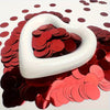 Red metallic round confetti, 1-inch pieces in a 2.25 oz package