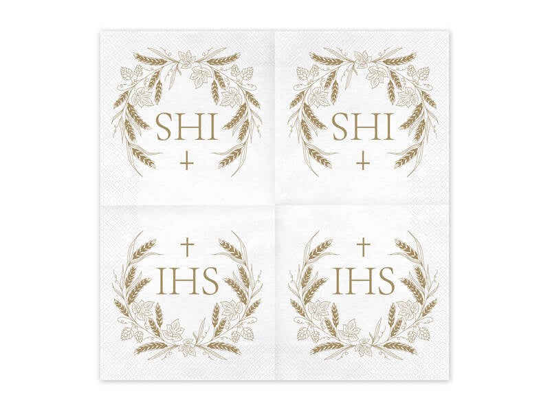 Napkins IHS White and Gold - SP33-95-019