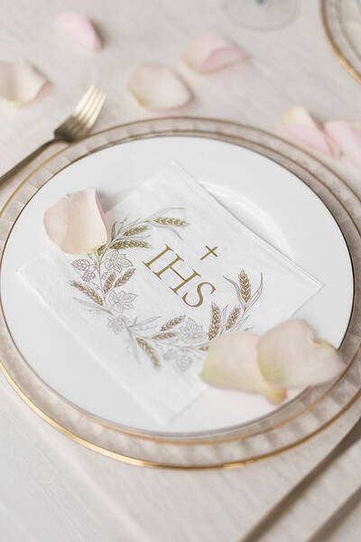 Napkins IHS White and Gold - SP33-95-019