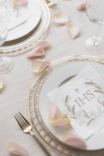 Napkins IHS White and Gold - SP33-95-019