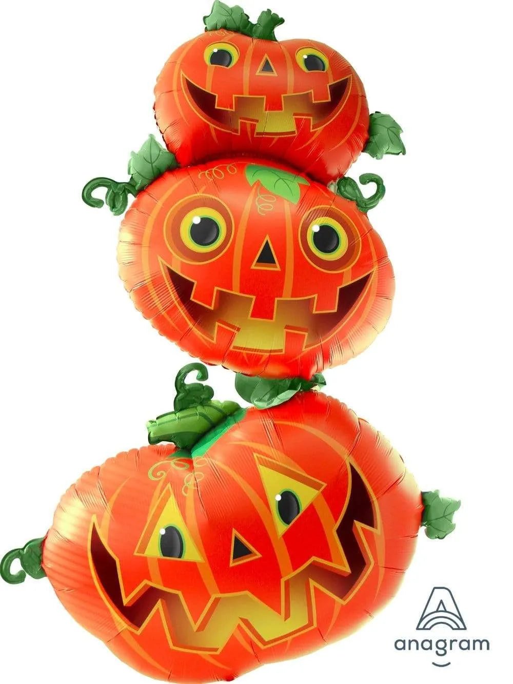 "Stacking Pumpkins foil balloon 40x61 inch Anagram Halloween jack-o’-lantern decoration"
