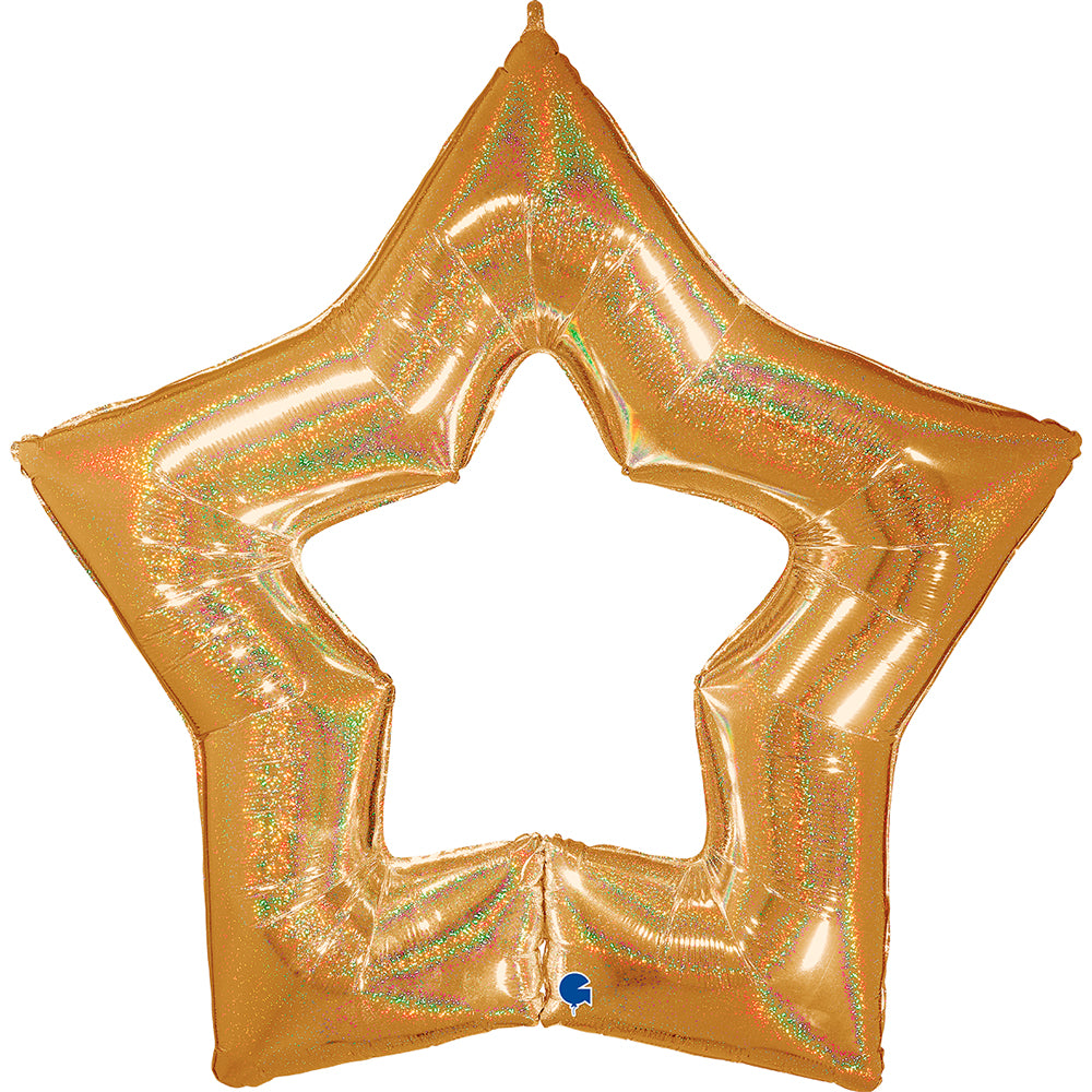 Linky star glitter gold foil balloon Grabo 38 inches holographic