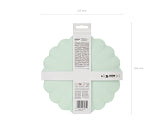 sage green plastic plate with scalloped frill edge for garden or baby shower
