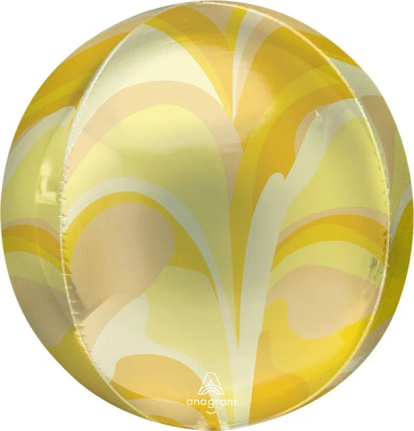"Anagram Gold Macro Marble Orbz Balloon 15 x 16 in marble swirl party decoration"