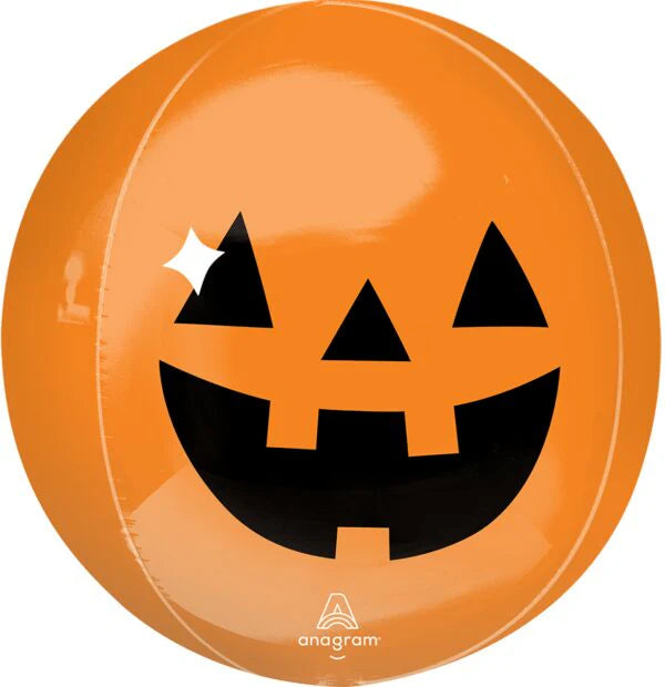 "Haunted Manor Pumpkin Orbz balloon round jack-o’-lantern Halloween decoration"
