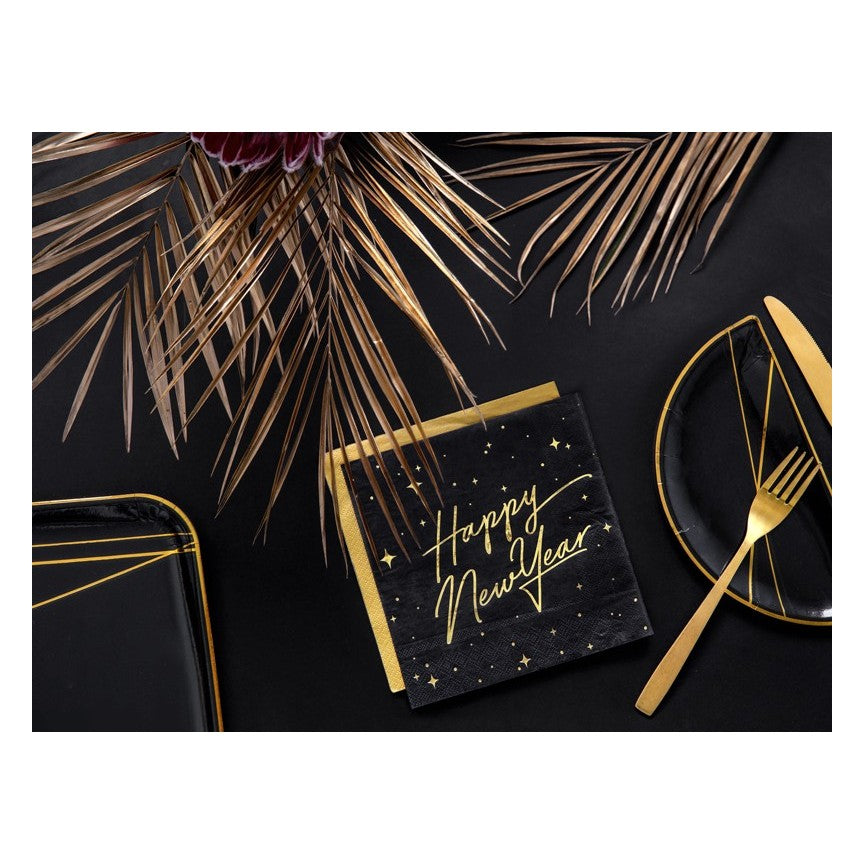 Napkins Happy New Year Black - SP33-82-010-019ME