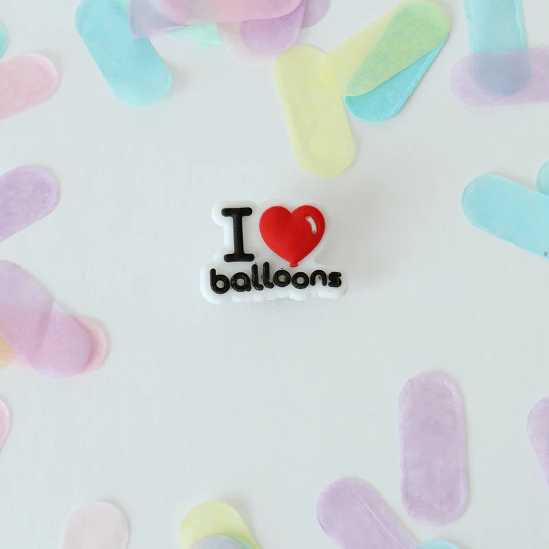 I Love Balloons Straw & Charm (Red)