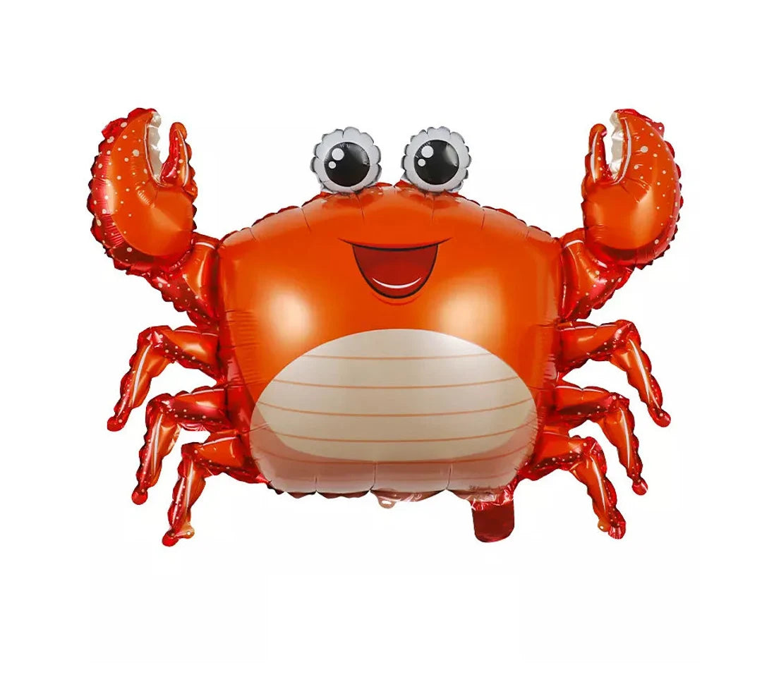 Mini crab foil balloon 13 inch orange for beach party and ocean-themed decoration