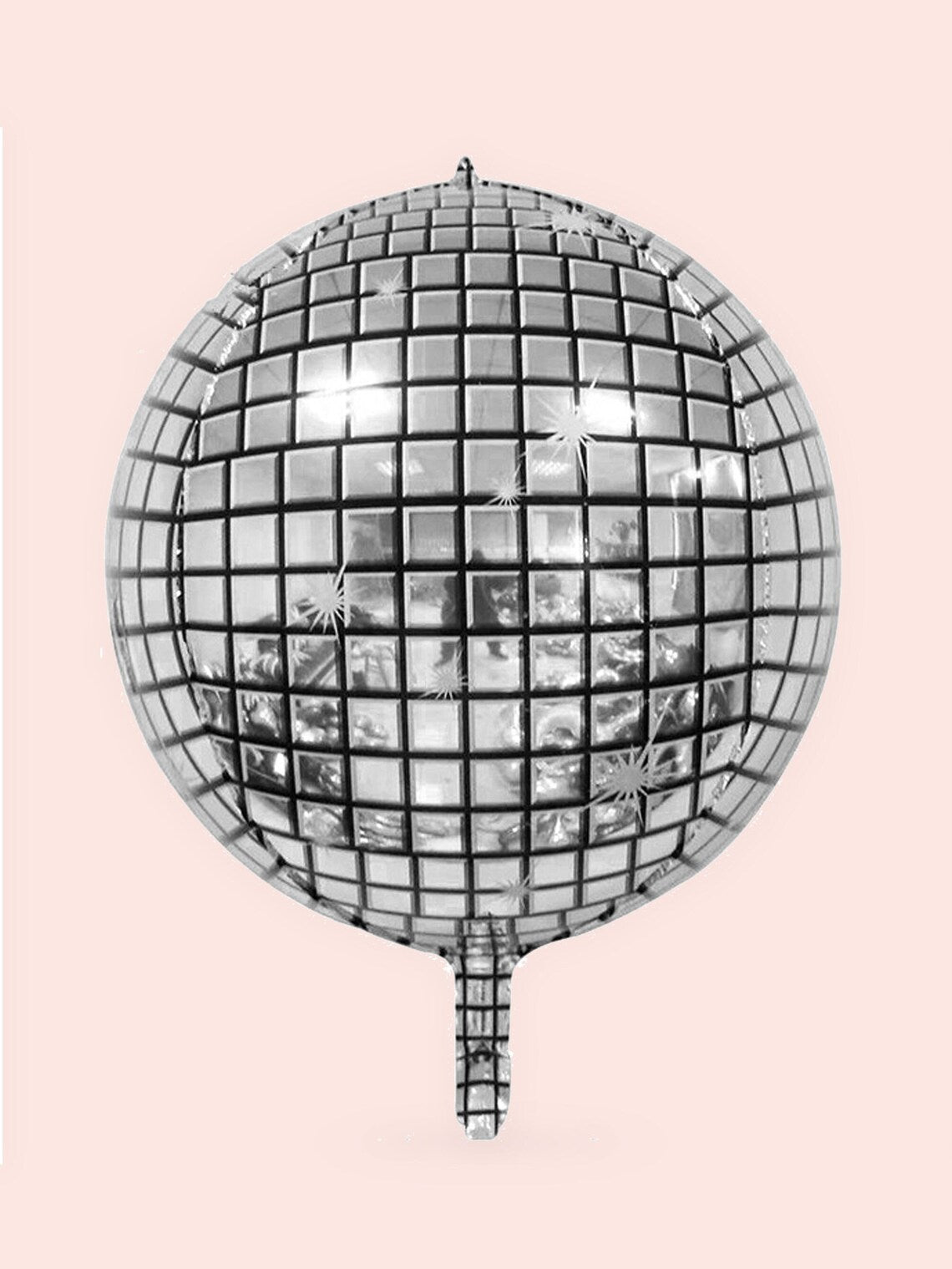 Discotheque Sphere Balloon 30022 – 32-inch large mirror-ball style foil sphere balloon.