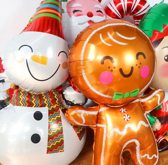 “Happy gingerbread man foil balloon Christmas cookie decoration”